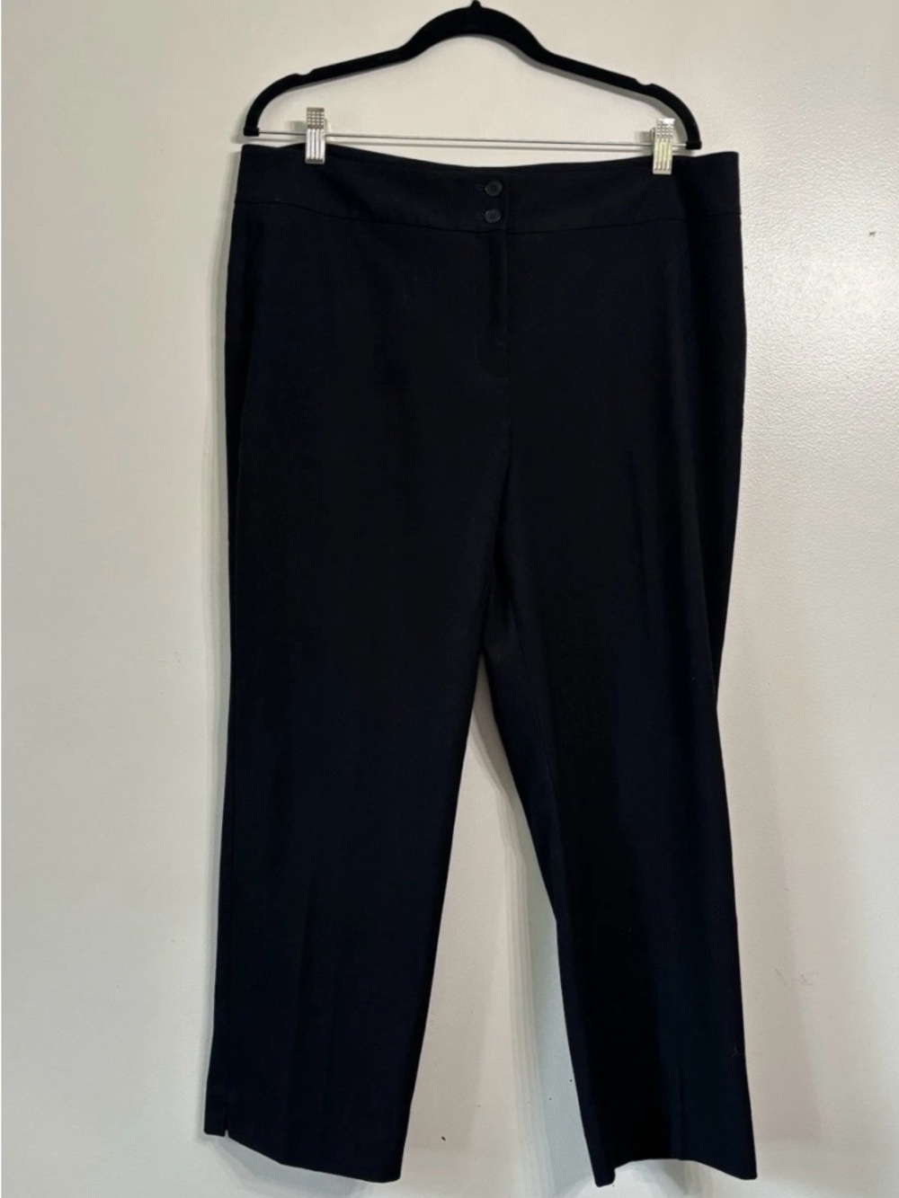 Talbots Heritage Dress Pants Black Straight Wide Leg High Rise